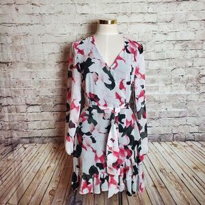 1. State Floral Print Faux Wrap Dress